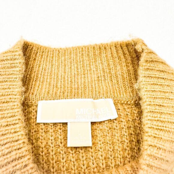 Michael Kors Brown Ruffled Edge Fringe Accwent Long Sleeve Sweater Size L - Picture 4 of 6